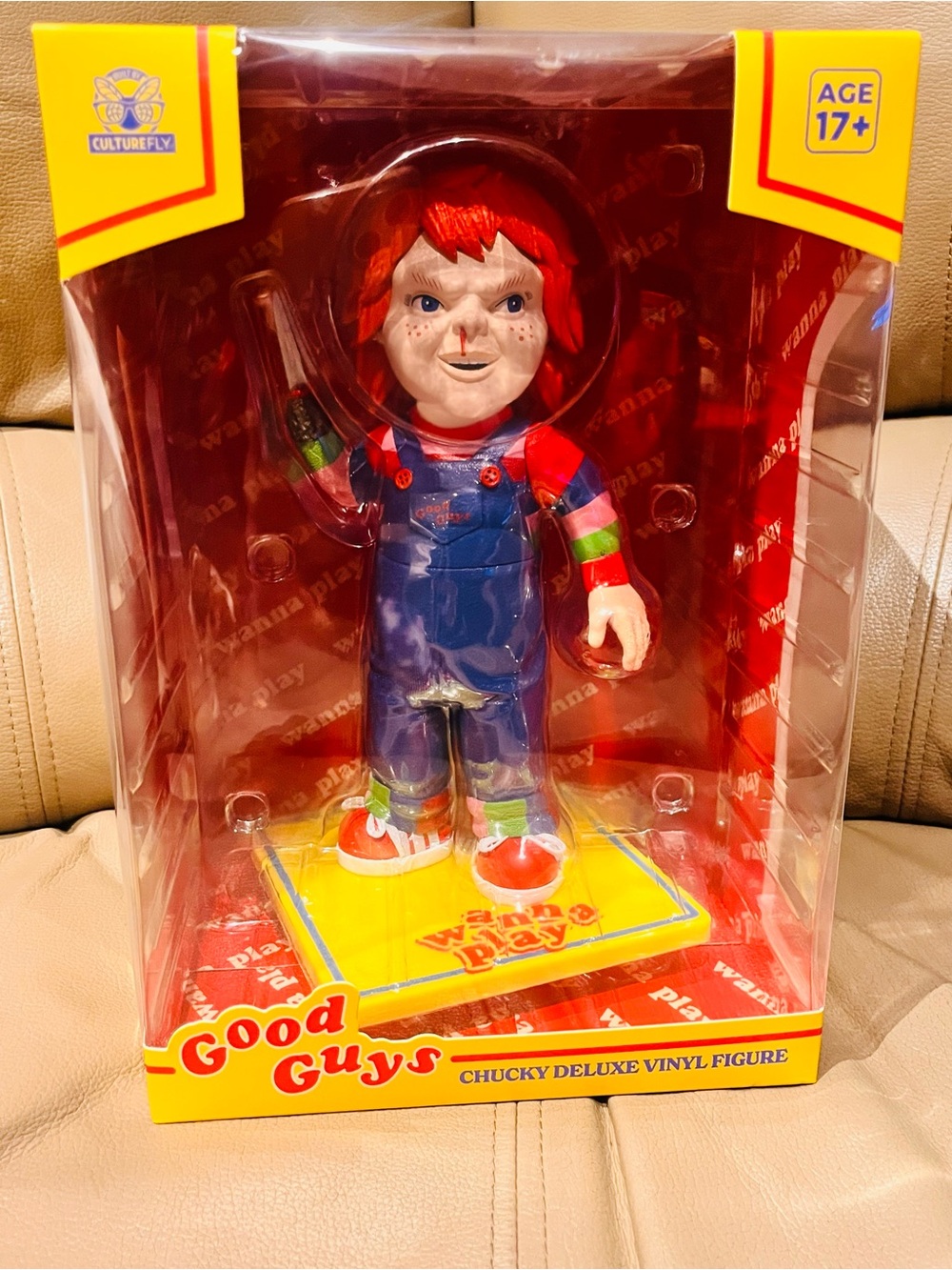 Good Guys Chucky Deluxe Vinyl Figure - Red, Blue Overalls